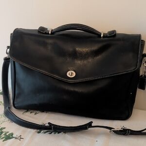 Black Leather Coach Briefcase